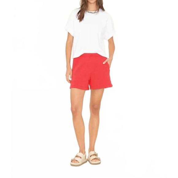 NEW XIRENA shayne sweatshort in jetty red - Picture 1 of 4